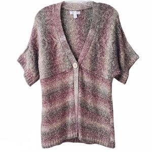 dressbarn Short Sleeve Knit Cardigan Sweater